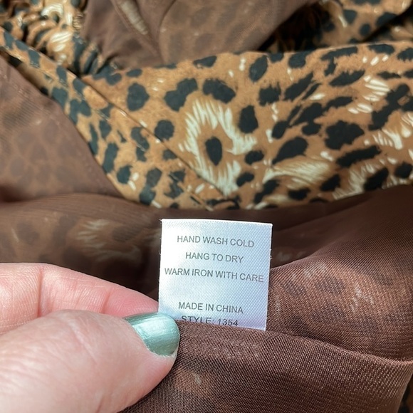 Cowgirl Justice Brown Cheetah Print Mesh Mini Dress Small - Picture 6 of 8